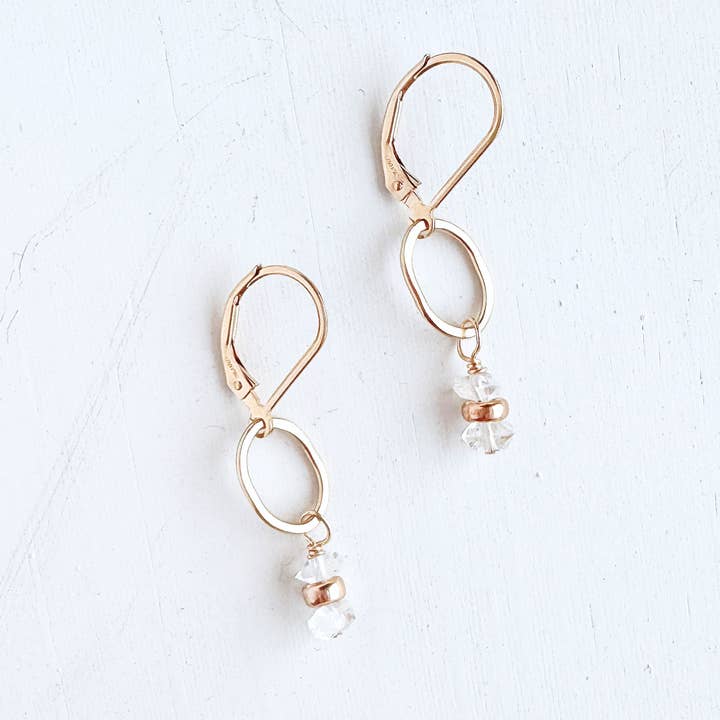 tidal herkimer gemstone drop earrings - Freshie & Zero Studio Shop