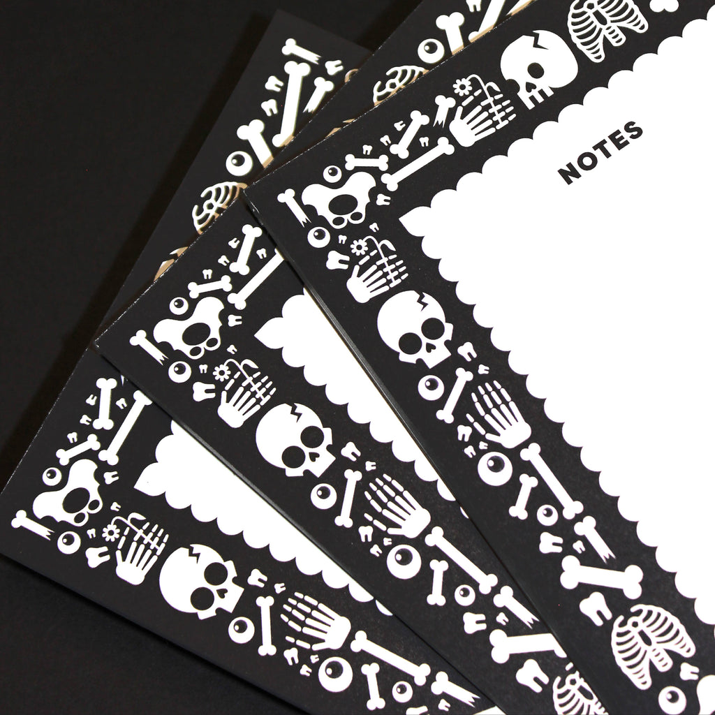 Spooky Skeleton Bones Notepad - Freshie & Zero Studio Shop