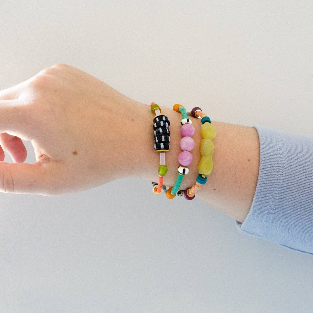Zinnia Colorful Beaded Stacking Bracelets by Jill Makes - Freshie & Zero Studio Shop