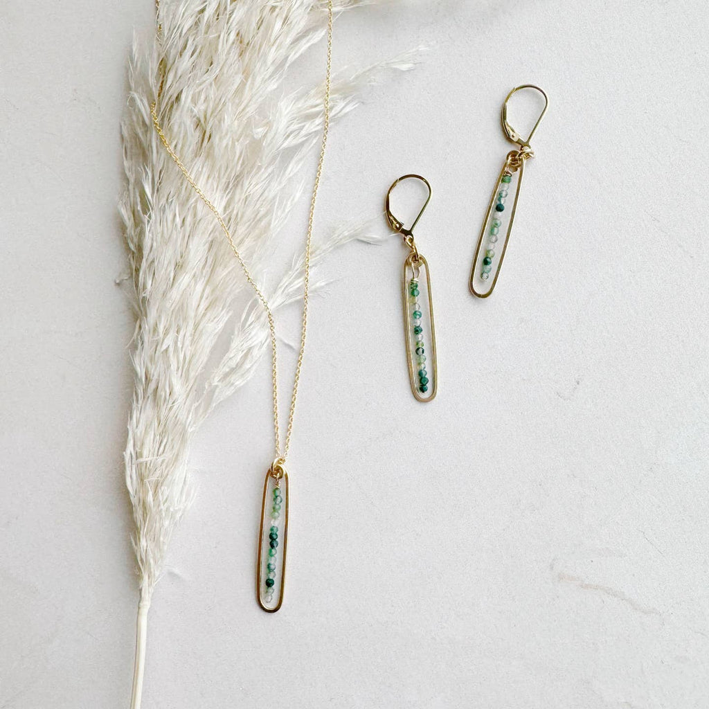 lyric earrings with green moss agate - Freshie & Zero Studio Shop