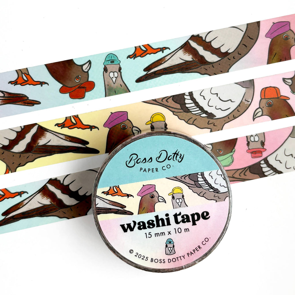 Pigeons Washi Tape - Freshie & Zero Studio Shop