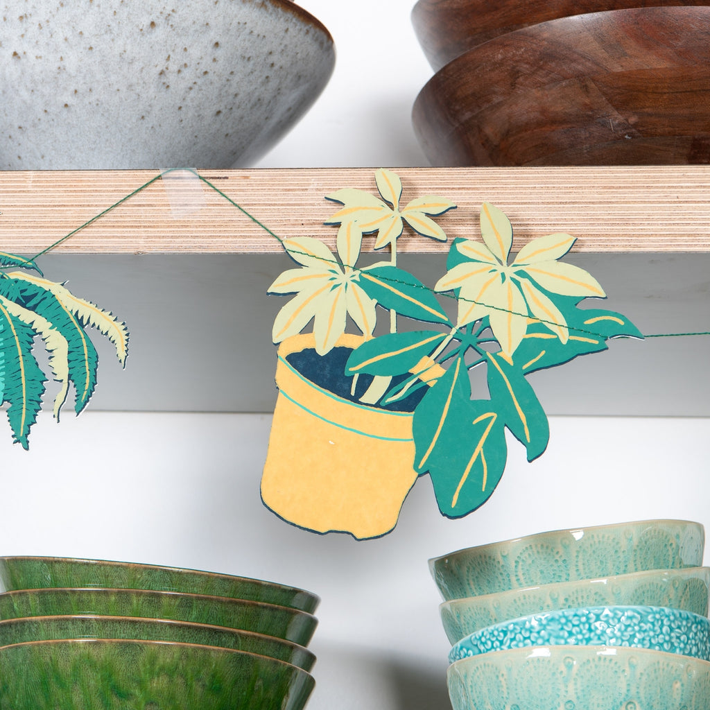 Houseplants Screen Printed Paper Garland - Freshie & Zero Studio Shop