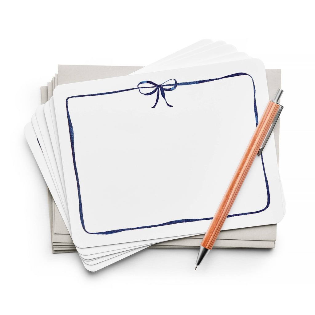 Navy Bow Flat Notes | Boxed Notecards - Freshie & Zero Studio Shop