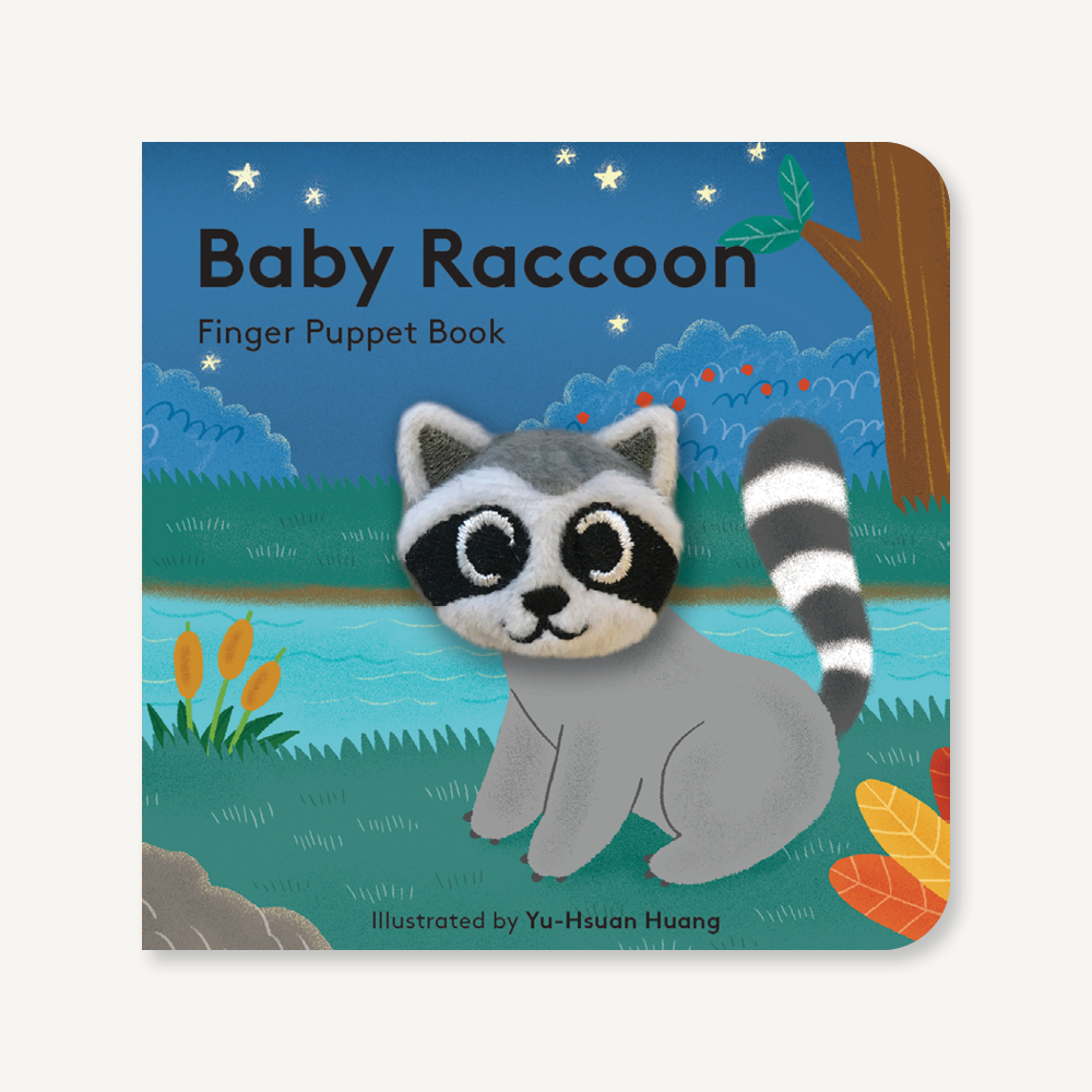 Baby Raccoon Finger Puppet Board Book - Freshie & Zero Studio Shop