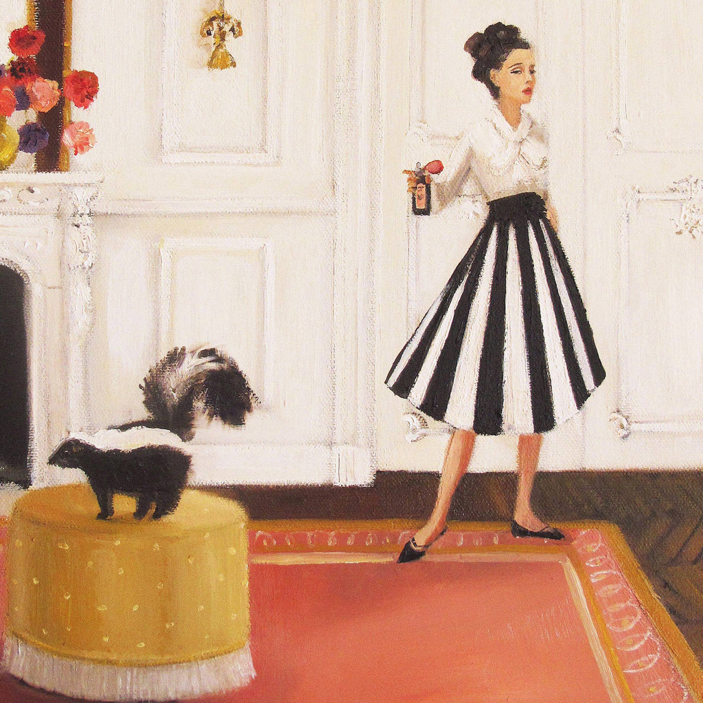 Janet Hill Art Print: Lisette vs The Skunk 8.5"x11" - Freshie & Zero Studio Shop