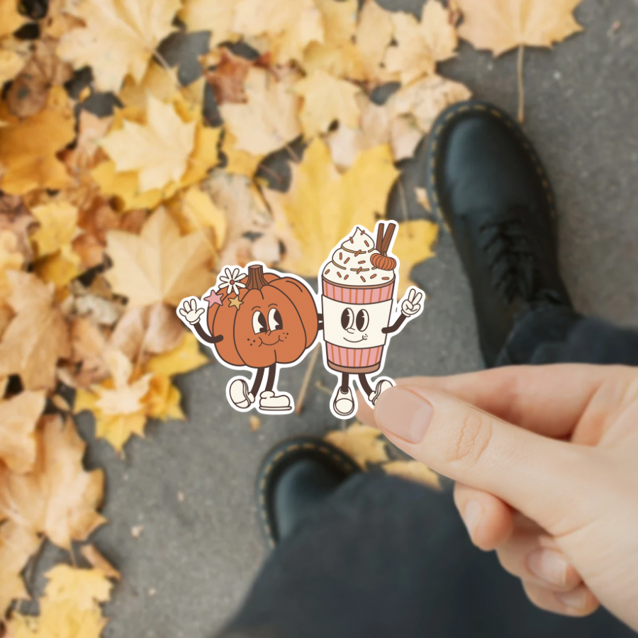 Retro Pumpkin Spice Vinyl Sticker - Freshie & Zero Studio Shop
