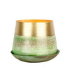 Chive green and gold Joe Metal Pot With Drainage Hole