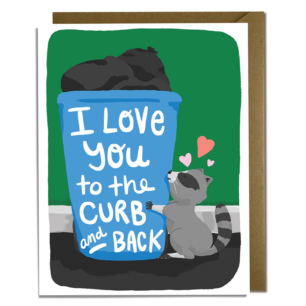 Raccoon Trash Love Greeting Card - Freshie & Zero Studio Shop