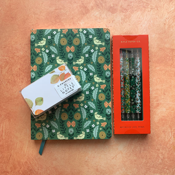 Green Birds and Foliage Paperback Journal - Freshie & Zero Studio Shop