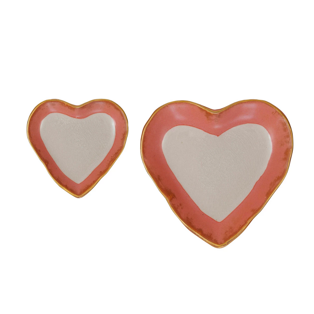 Pink Stoneware Heart Dish - Freshie & Zero Studio Shop