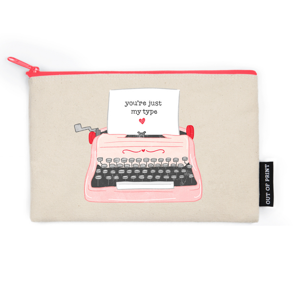 You're Just My Type Typewriter Zip Pouch - Freshie & Zero Studio Shop