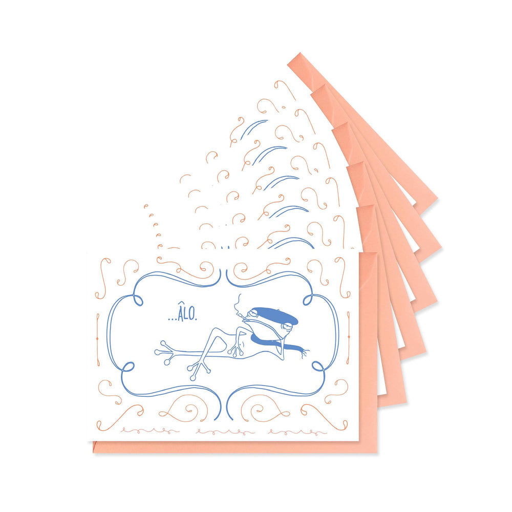 François le Frog Says "Âlo" Boxed Greeting Cards - Set of 6 - Freshie & Zero Studio Shop