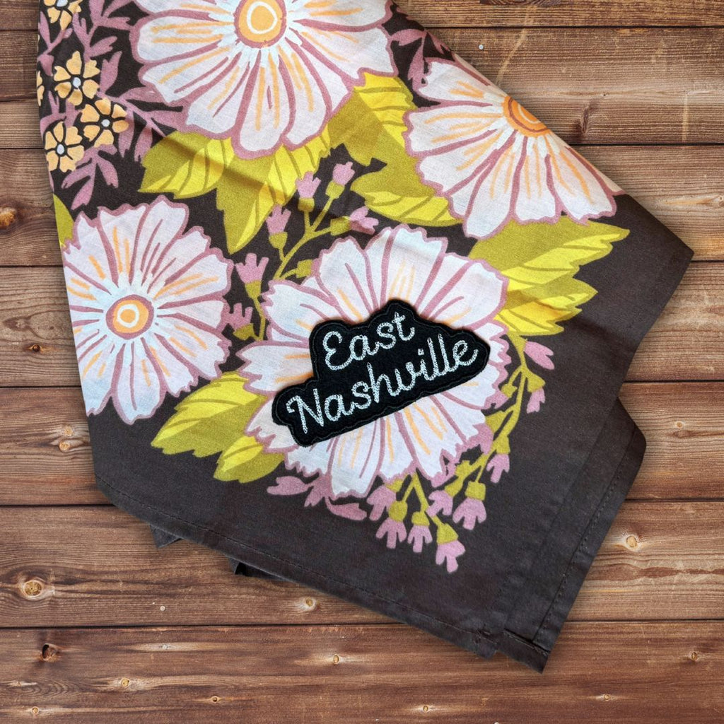 East Nashville Chainstitch Script Iron-on Patch - Freshie & Zero Studio Shop