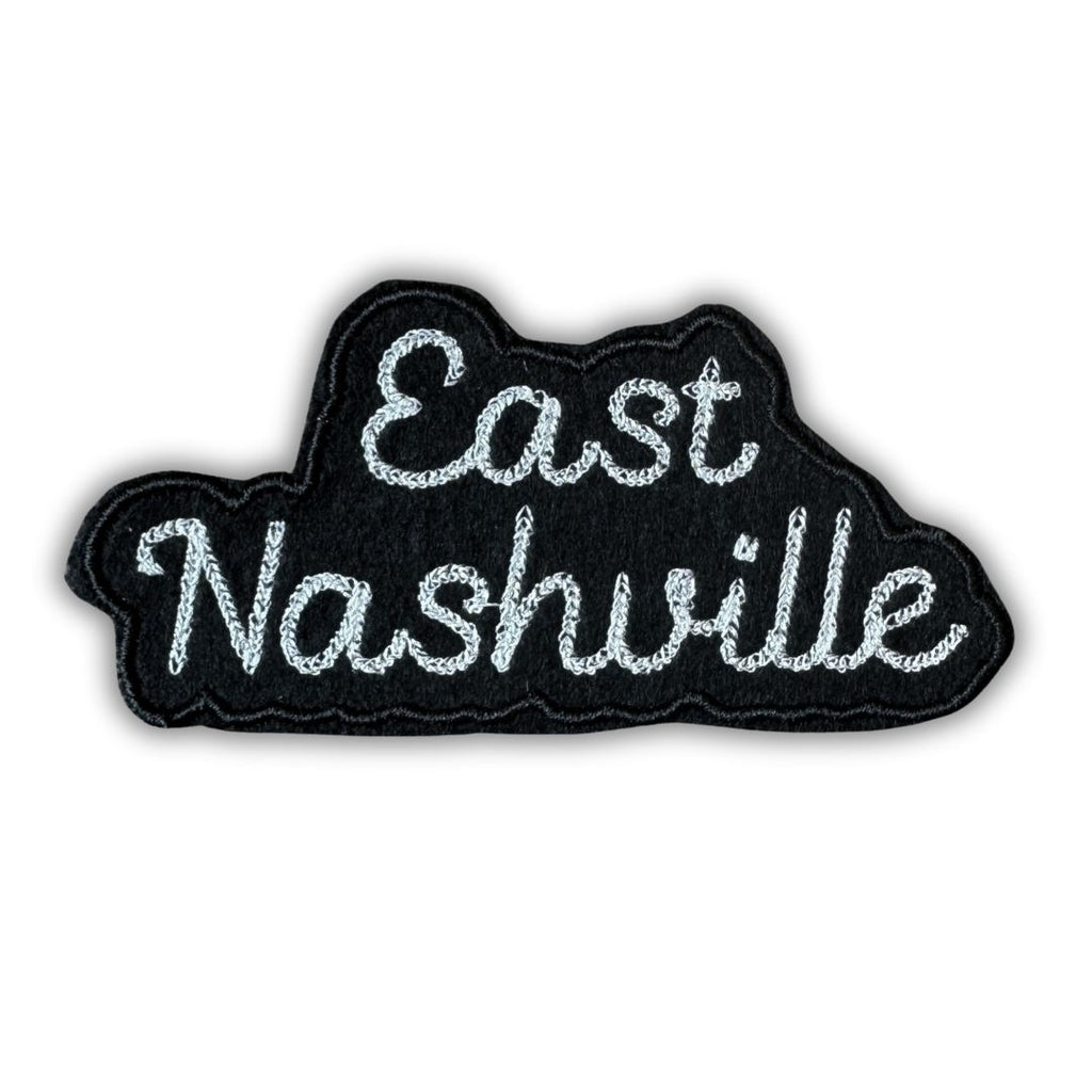 East Nashville Chainstitch Script Iron-on Patch - Freshie & Zero Studio Shop