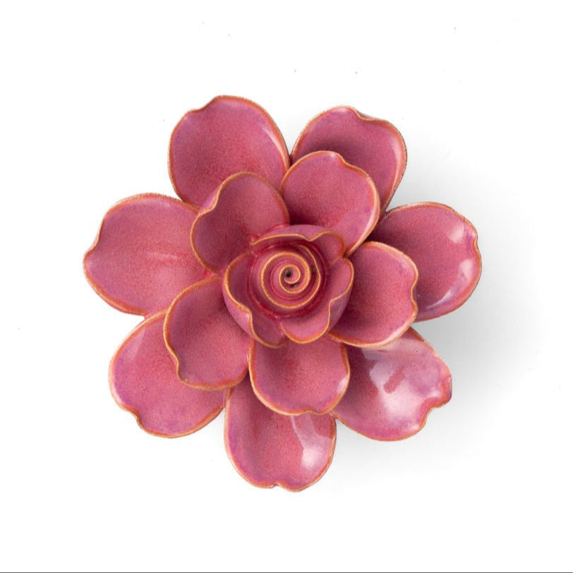 France Collection Ceramic Flower: 4.5" Pink Gardenia - Freshie & Zero Studio Shop
