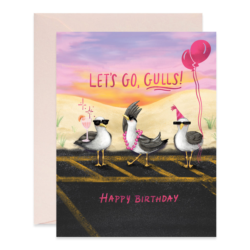 Let's Go Gulls Birthday Card - Freshie & Zero Studio Shop