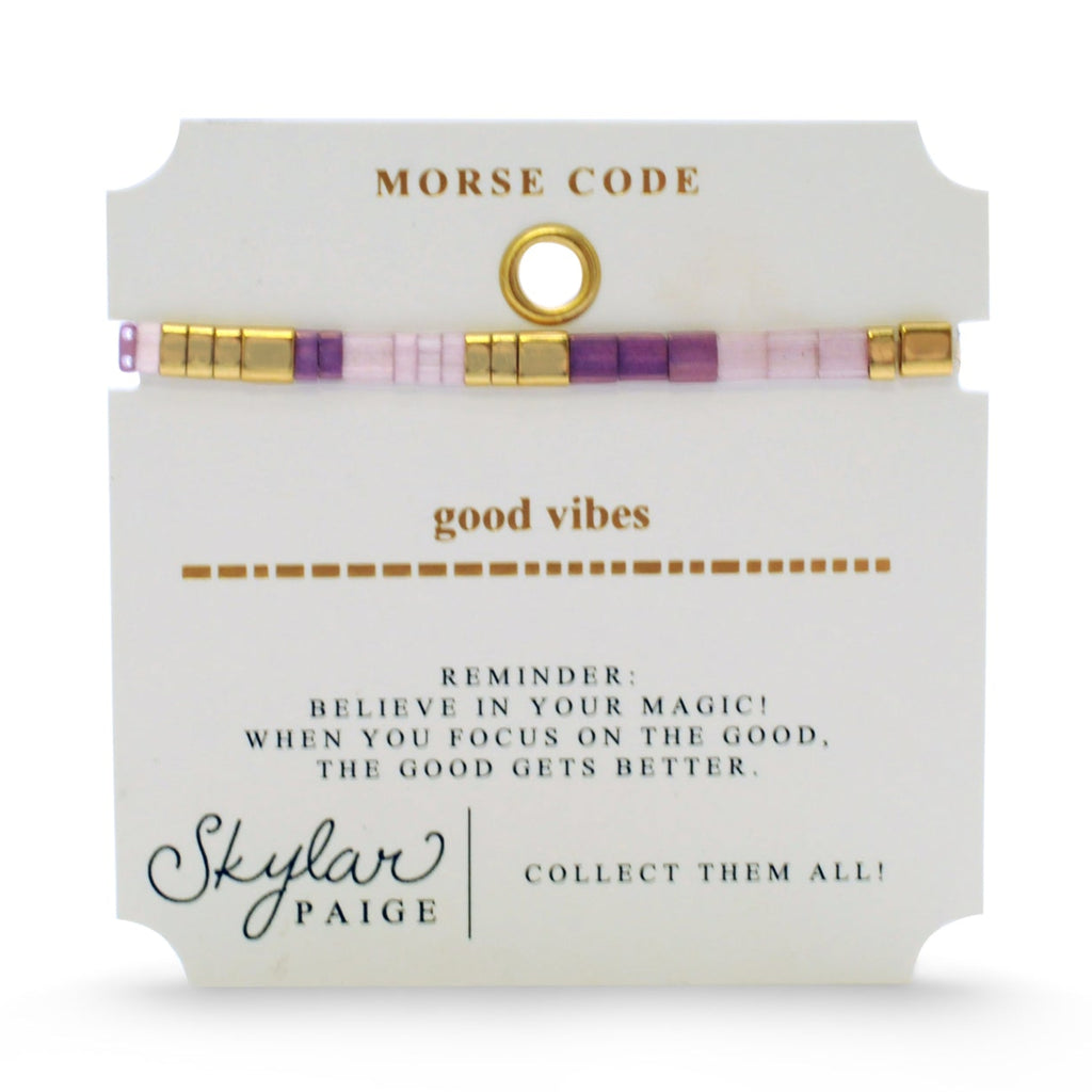 Good Vibes: Morse Code Tila Bracelet - Freshie & Zero Studio Shop
