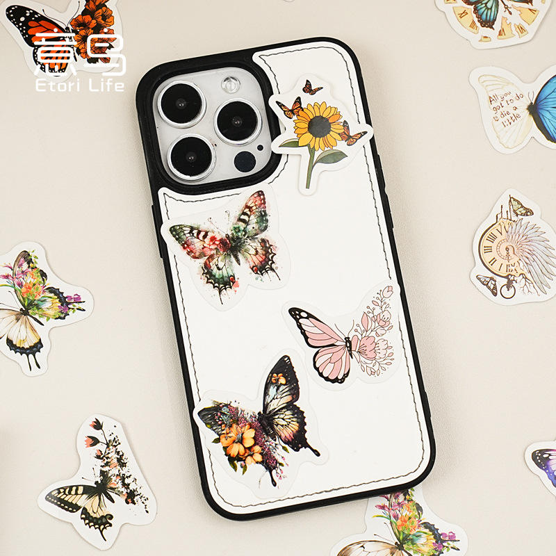 Little Box of Kawaii Paper Stickers: Floral Butterflies - Freshie & Zero Studio Shop