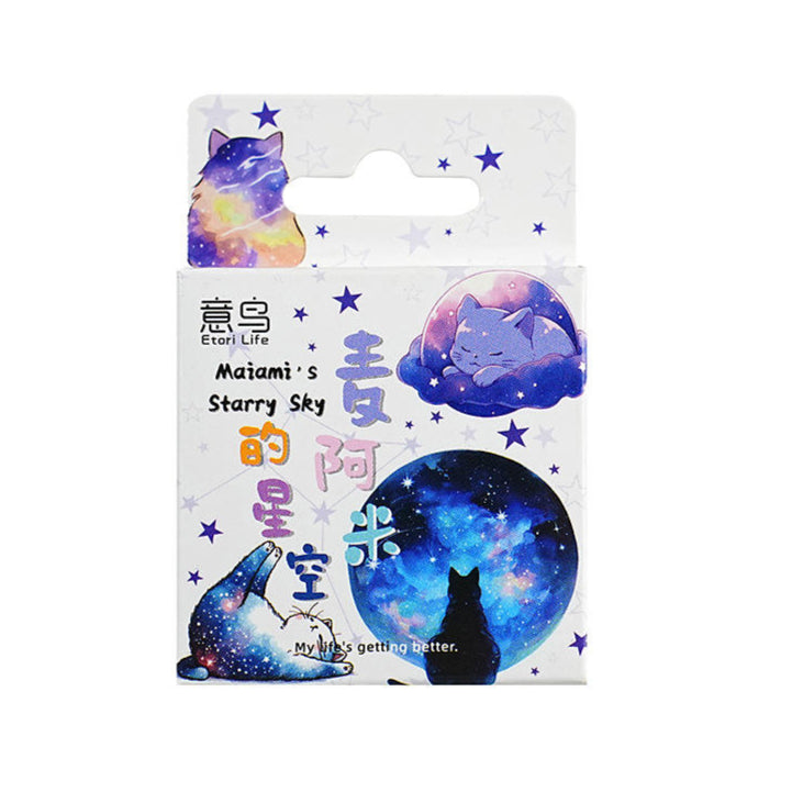 Little Box of Kawaii Paper Stickers: Starry Sky Cats - Freshie & Zero Studio Shop