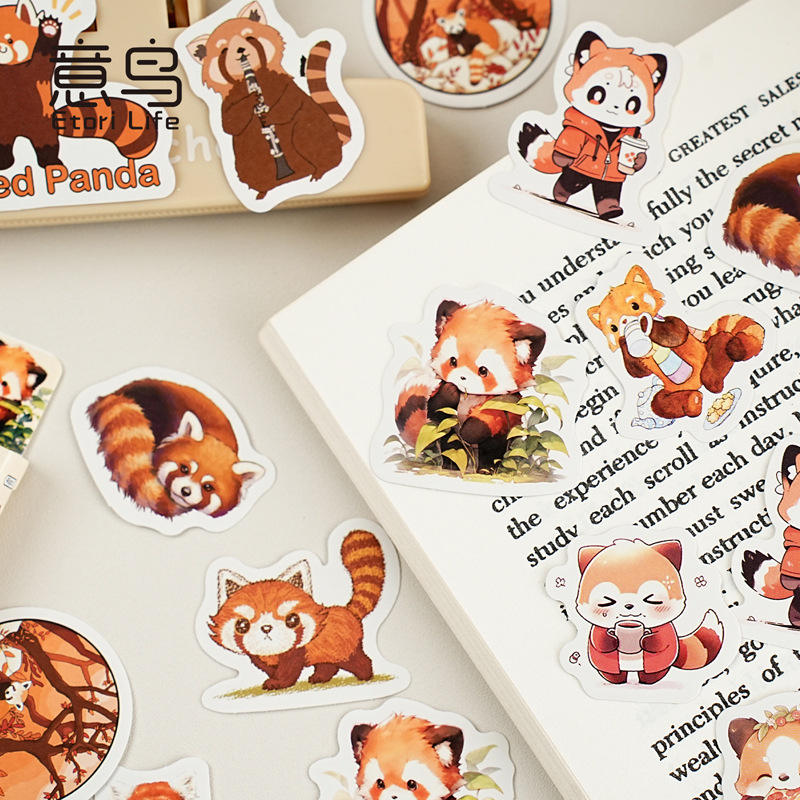 Little Box of Kawaii Paper Stickers: Red Panda - Freshie & Zero Studio Shop