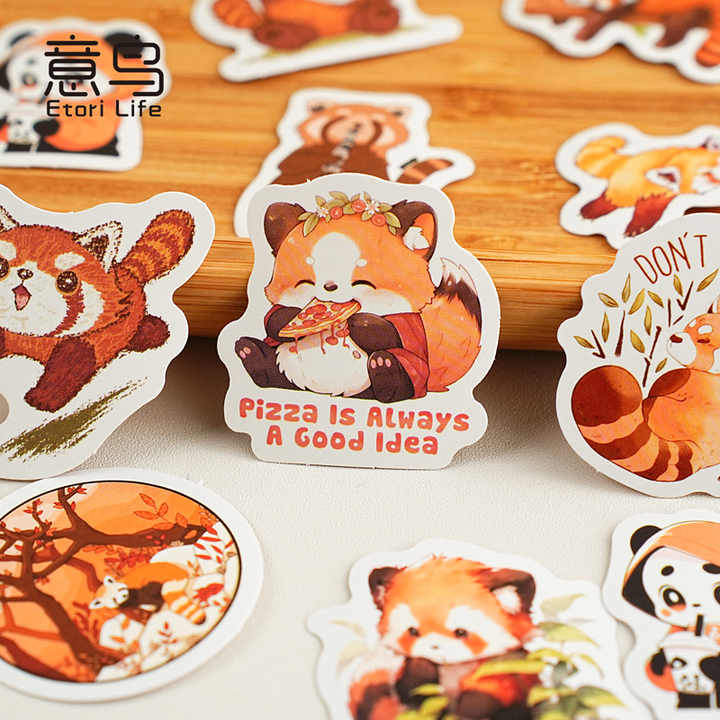 Little Box of Kawaii Paper Stickers: Red Panda - Freshie & Zero Studio Shop