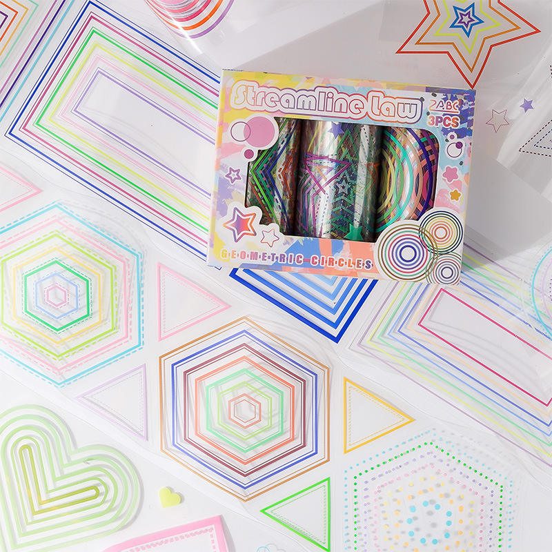 Geometric Waterproof Stickers: 3 Big Rolls - Freshie & Zero Studio Shop
