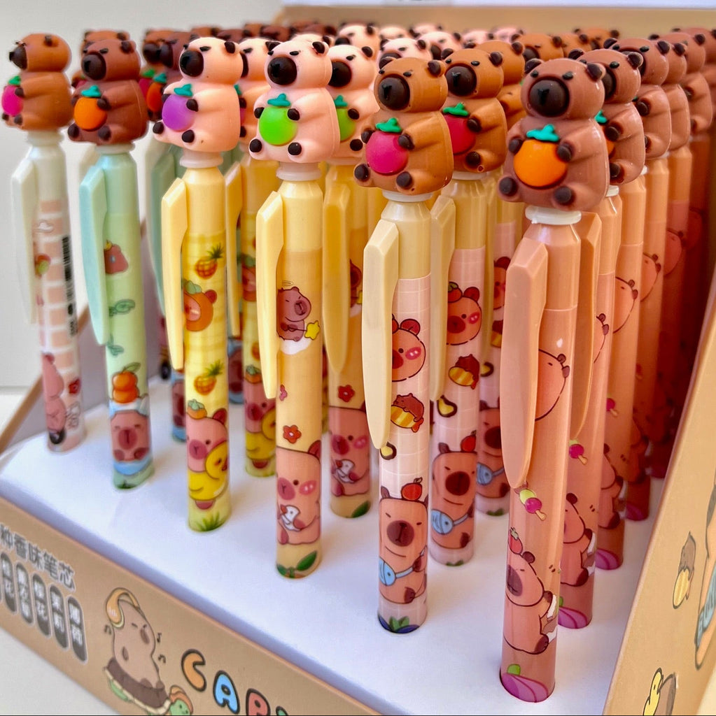 Capybara Fruits Retractable Gel Pens - Freshie & Zero Studio Shop
