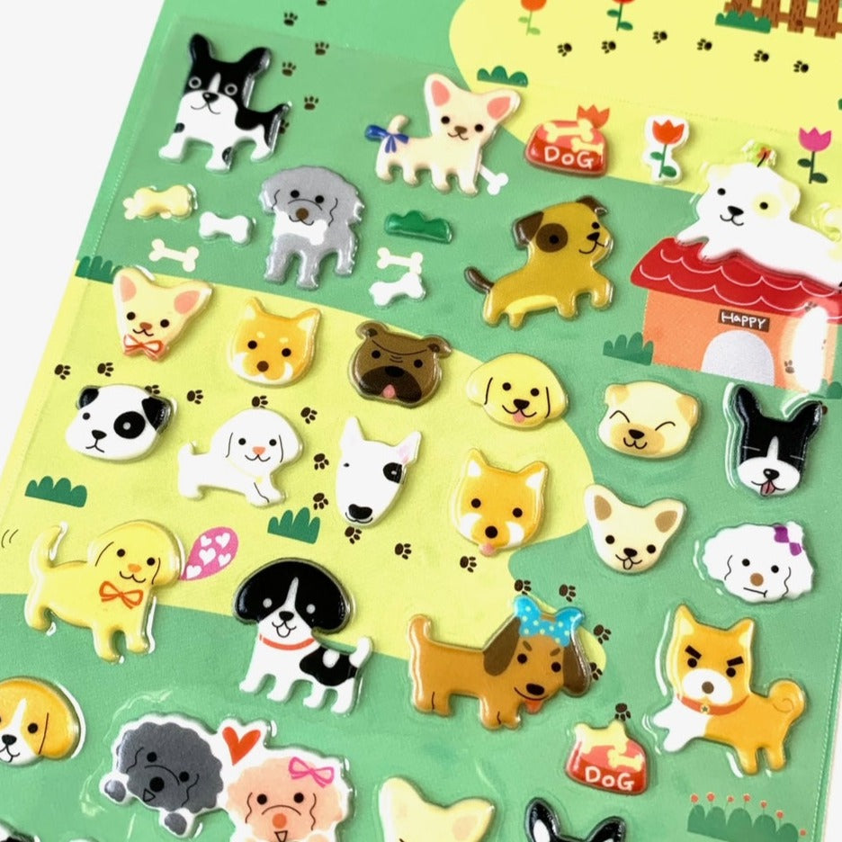 Dog Puffy Stickers Sheet - Freshie & Zero Studio Shop