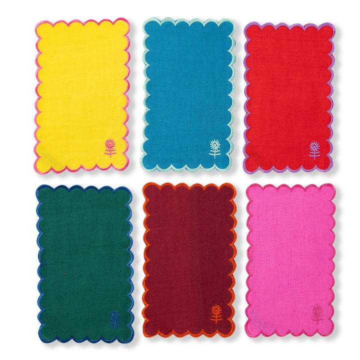 Rainbow Linen Cocktail Napkins by Furbish - Set of 6 - Freshie & Zero Studio Shop