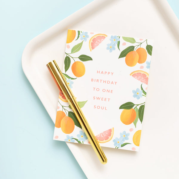 Sweet Soul Birthday Card - Citrus Card - Freshie & Zero Studio Shop