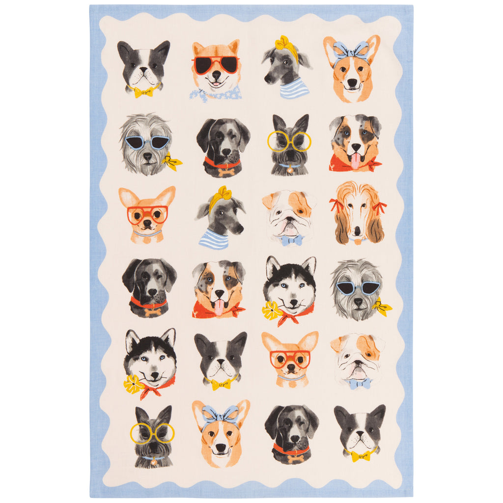 Cotton Dishtowel by Danica - Uptown Dogs - Freshie & Zero Studio Shop