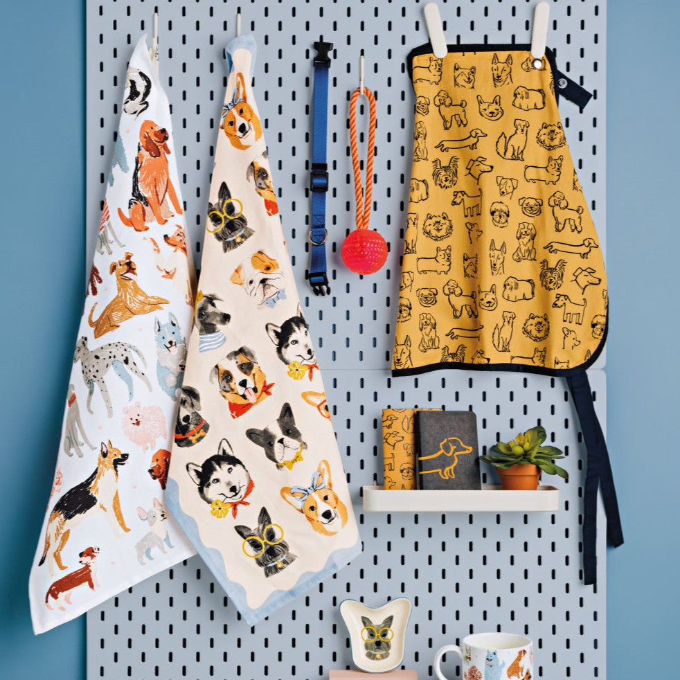 Cotton Dishtowel by Danica - Uptown Dogs - Freshie & Zero Studio Shop