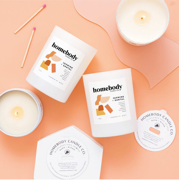 Homebody Candle: Jasmine + Santal - Freshie & Zero Studio Shop