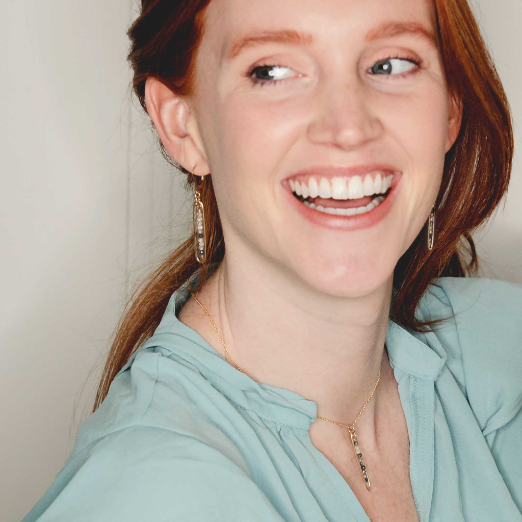 lyric earrings with black tourmaline quartz - Freshie & Zero Studio Shop