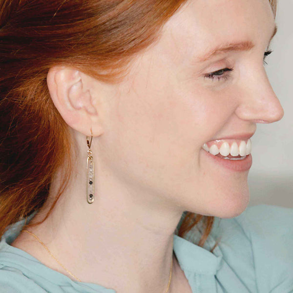 lyric earrings with black tourmaline quartz - Freshie & Zero Studio Shop