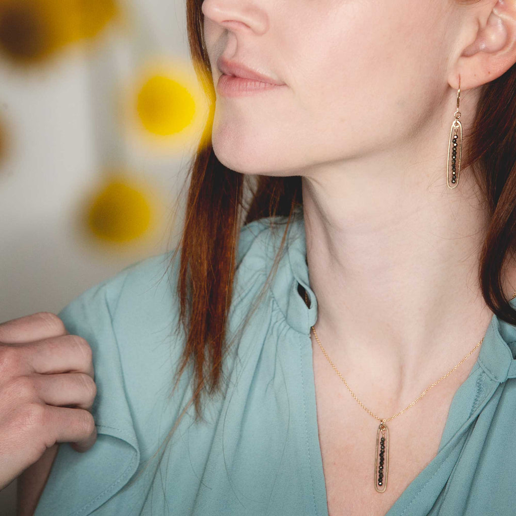 lyric earrings with pyrite - Freshie & Zero Studio Shop
