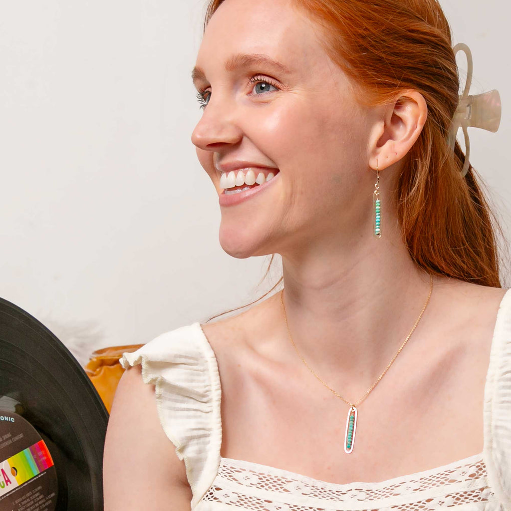 lyric earrings with turquoise - Freshie & Zero Studio Shop