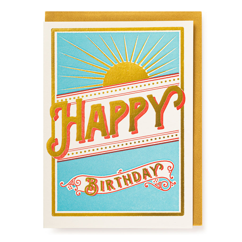 Sunburst Letterpress Birthday Card - Freshie & Zero Studio Shop