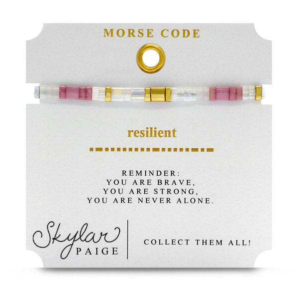 Resilient: Morse Code Tila Bracelet - Freshie & Zero Studio Shop