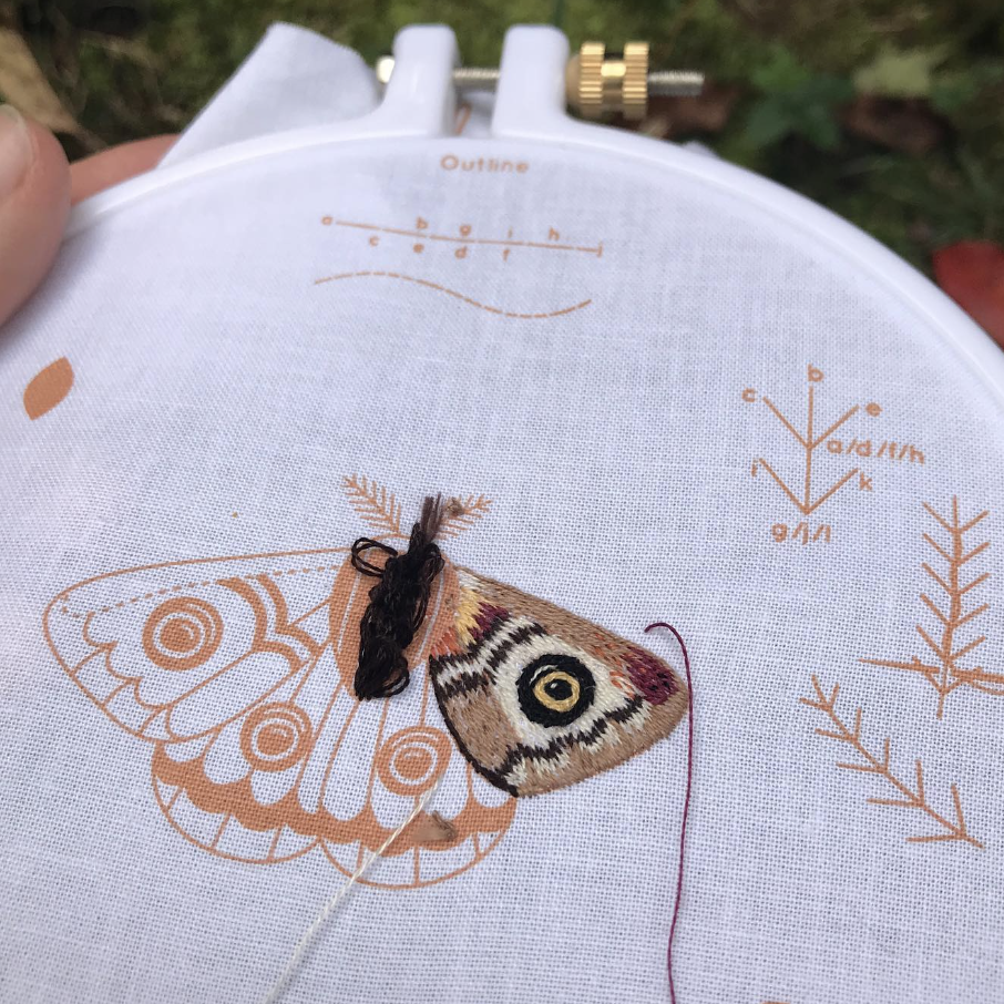 Embroidery Sampler Kit: Moth | Beginner - Freshie & Zero Studio Shop