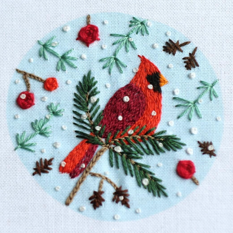 Embroidery Sampler Kit: Cardinal | Beginner - Freshie & Zero Studio Shop