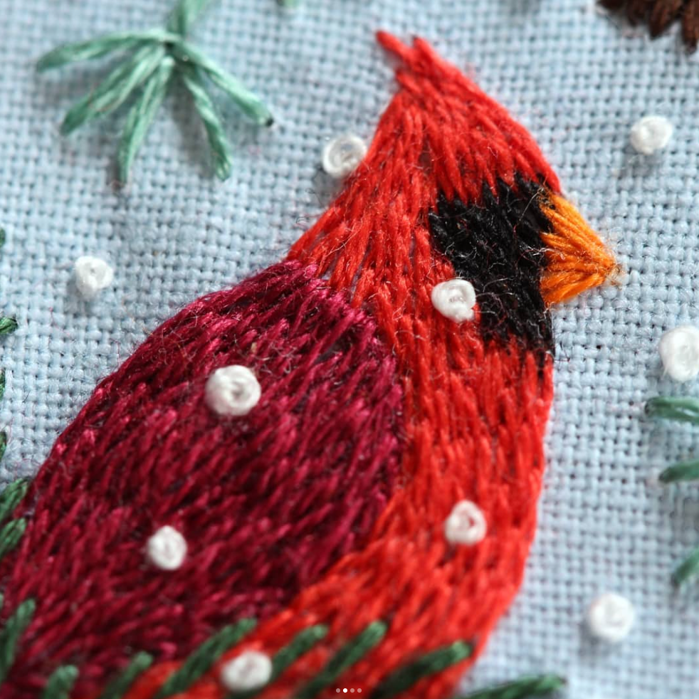 Embroidery Sampler Kit: Cardinal | Beginner - Freshie & Zero Studio Shop