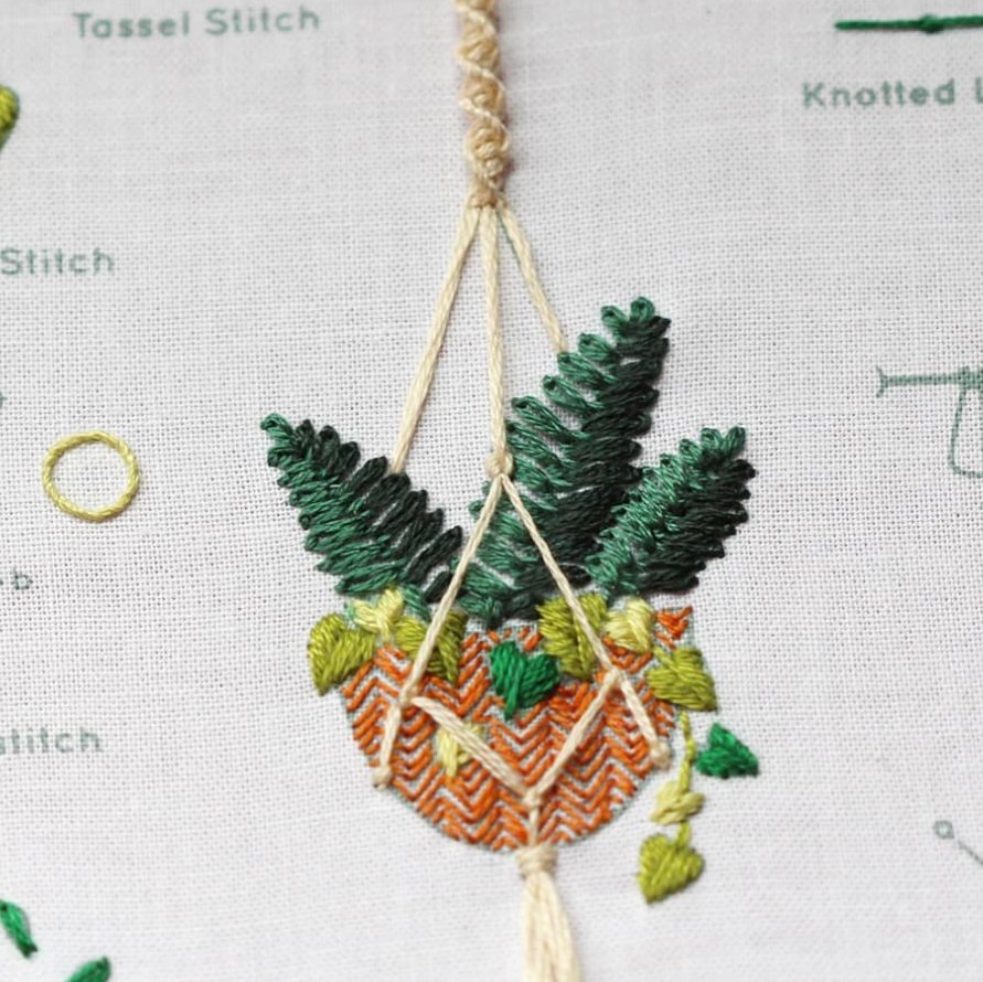 Embroidery Sampler Kit: Hanging Plant | Beginner - Freshie & Zero Studio Shop