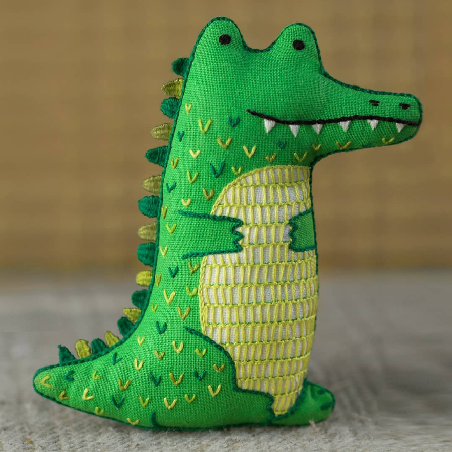 Embroidery Mini Plush Kit, Alligator | Level 2 - Freshie & Zero Studio Shop