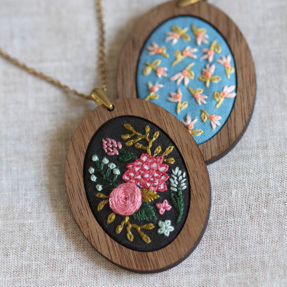 Embroidery Pendant Kit: Tiny Tulip | Beginner - Freshie & Zero Studio Shop