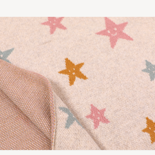 Organic Cotton Sweater Knit Reversible Baby Blanket: Stars - Freshie & Zero Studio Shop