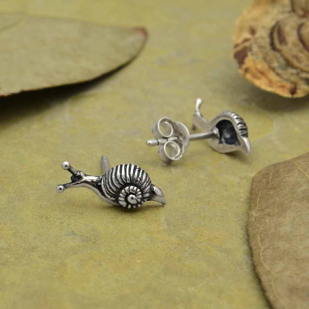 Tiny Stud Earrings: Snails - Freshie & Zero Studio Shop