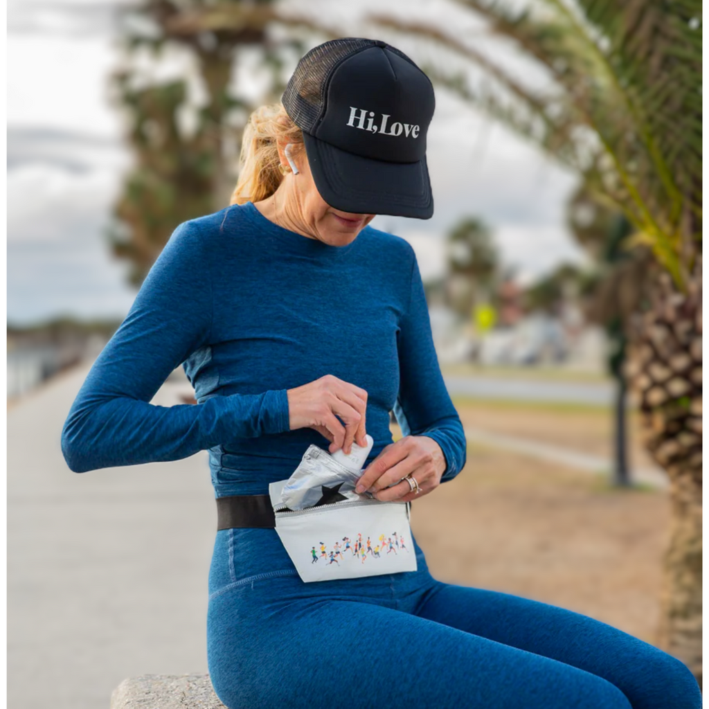 Marathon Runners Slim Fanny Pack | Flat Lay - Freshie & Zero Studio Shop