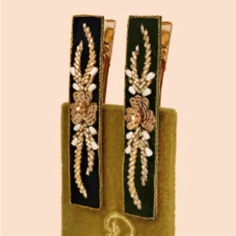 Powder Beaded Hair Clips: Set of 2 - Freshie & Zero Studio Shop