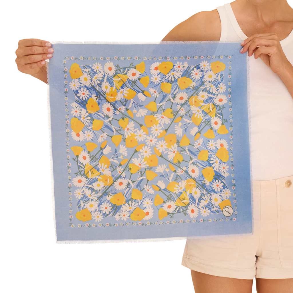 Cotton Bandana Marvelous Meadow - Powder Blue - Freshie & Zero Studio Shop